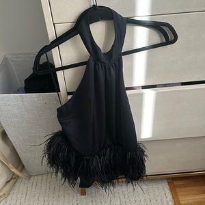 Ramy Brook feather halter top